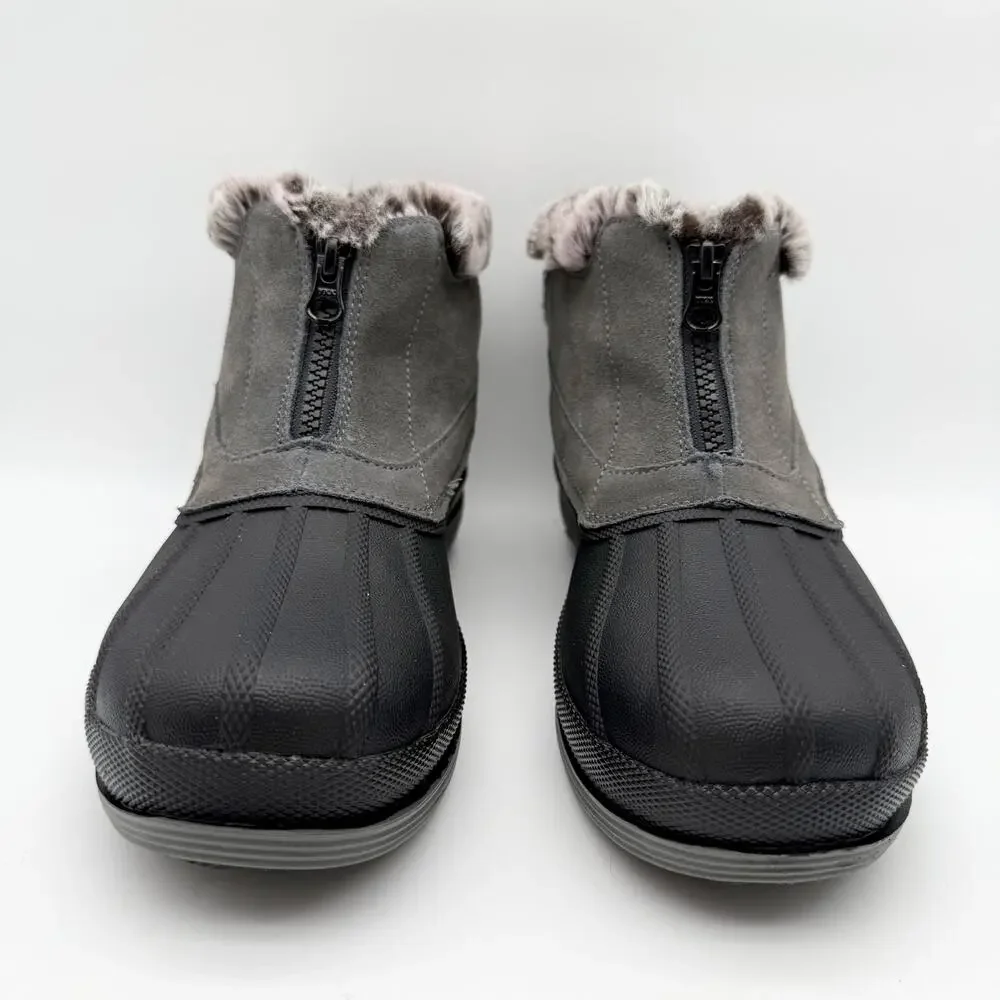 Propet Womens Lumi Ankle Zip Bootie US 8 Extra Wide Grey Water Resistant EUC